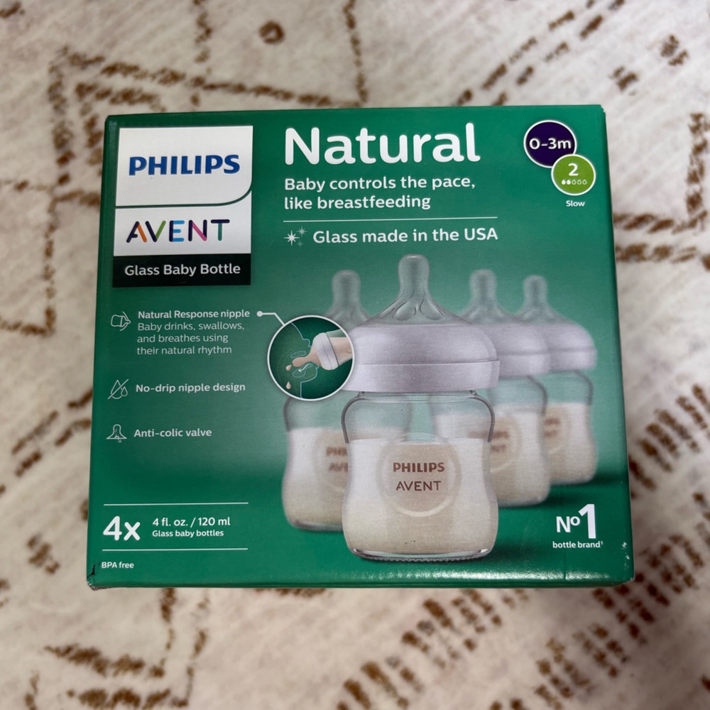 Philips Avent Natural Glass Baby Bottles - 4 pack 4oz